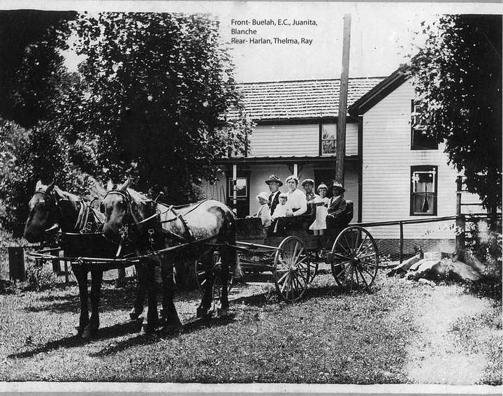 E.C. Arnott Family late 1910s possibly on way to Liberty Church