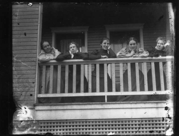 Daughters of Henry Matthew and Matilda Arnott at the present Arnott House B&B location in Spencer, WV. Courtesy of Bill Schnaufer