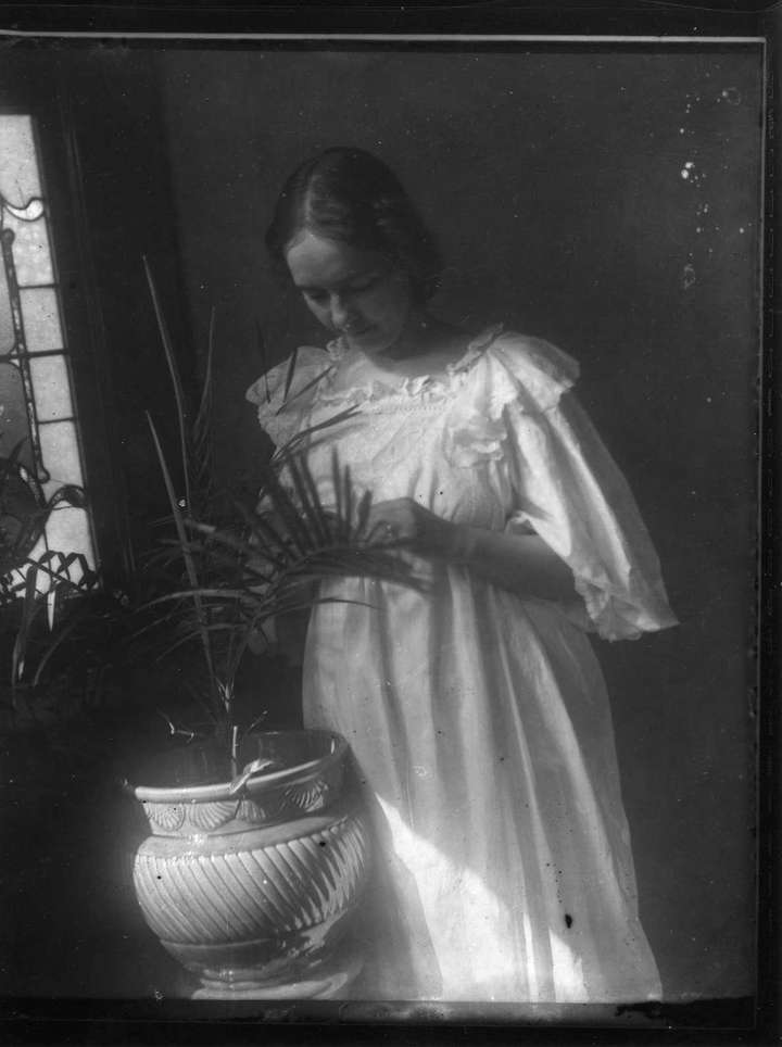 Daughter of Henry Matthew Arnott in the present Arnott House B&B Spencer, WV. Courtesy of Bill Schnaufer  All of the above Images are courtesy of Bill Schnaufer. Bill discovered these glass plate images in documents left by his late Father. Bill's Grandmother was Jeanette Arnott Schnaufer, one of Henry Matthew and Matilda Arnott's daughters. Your help in confirming this information would be appreciated.