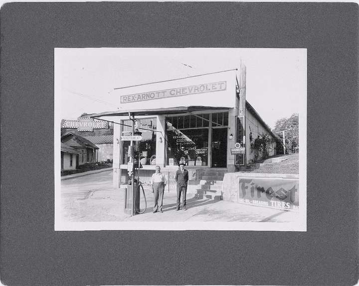 Rex Arnott and unknown individual at Arnott's Chevrolet Dealership Spencer, WV DAte:UnknownChevrolet